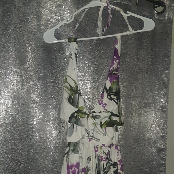 Floral Halter Mini Party Dress - Picture 3 of 7